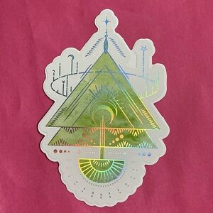 Holographic Geometric Vinyl Sticker Grass Green Holo